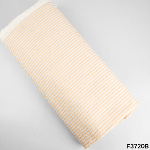 Stripes Print Lurex Seer Sakkar Cotton Fabric-3720